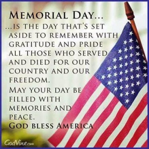 Memorial Day 2016 message